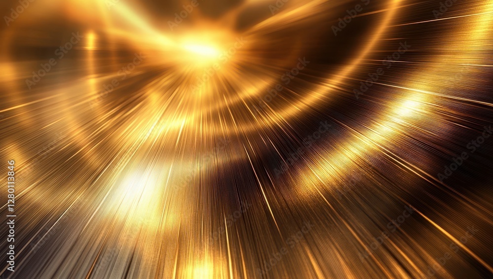 Poster abstract burst of golden light and shimmering flare representing motion and energy in a dynamic back