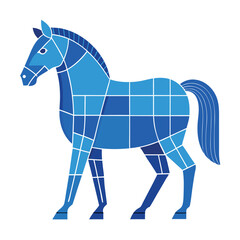 Obraz premium a-horse-in-blueprint-style--centered-with-padding- (1).eps