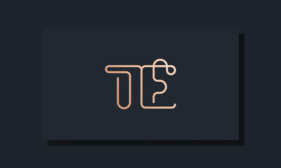 Minimal clip initial letter TE logo