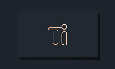 Minimal clip initial letter TI logo