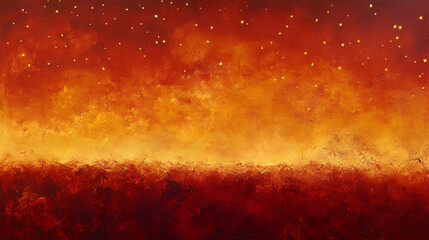 Fototapeta premium Vibrant Celestial Sky with Golden Light,Fantasy Universe with Radiant Warm Glow