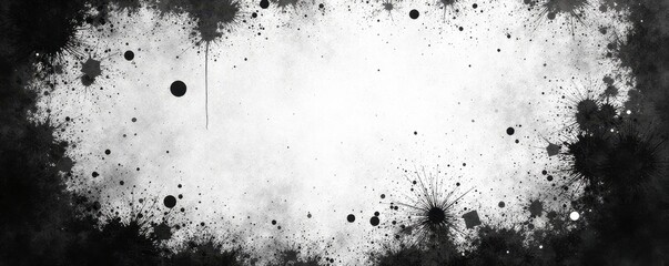 Black & white grunge texture; chaotic, distressed, abstract, overlay , dark, noise