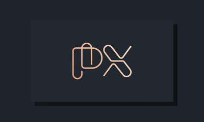 Minimal clip initial letter PX logo
