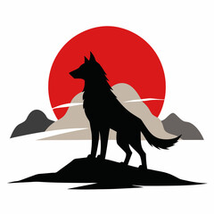 Silhouette of a werewolf howling