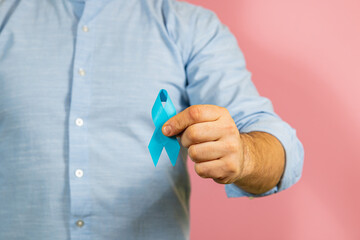 Supporting cancer awareness through the blue ribbon on significant health days