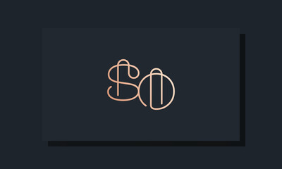 Minimal clip initial letter SO logo