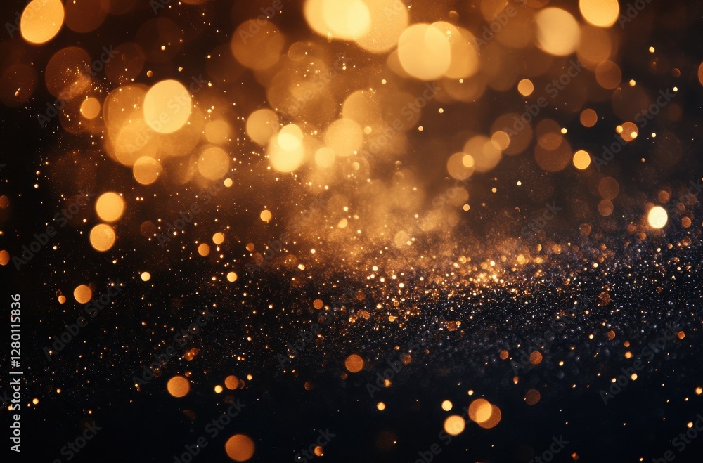 Aufkleber abstract golden bokeh lights shining against a dark background creating a dreamy atmosphere of magic