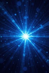 Naklejka premium Abstract blue starburst, ethereal glow emanating outwards , illustration, sky, energy