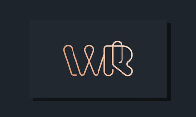 Minimal clip initial letter WR logo