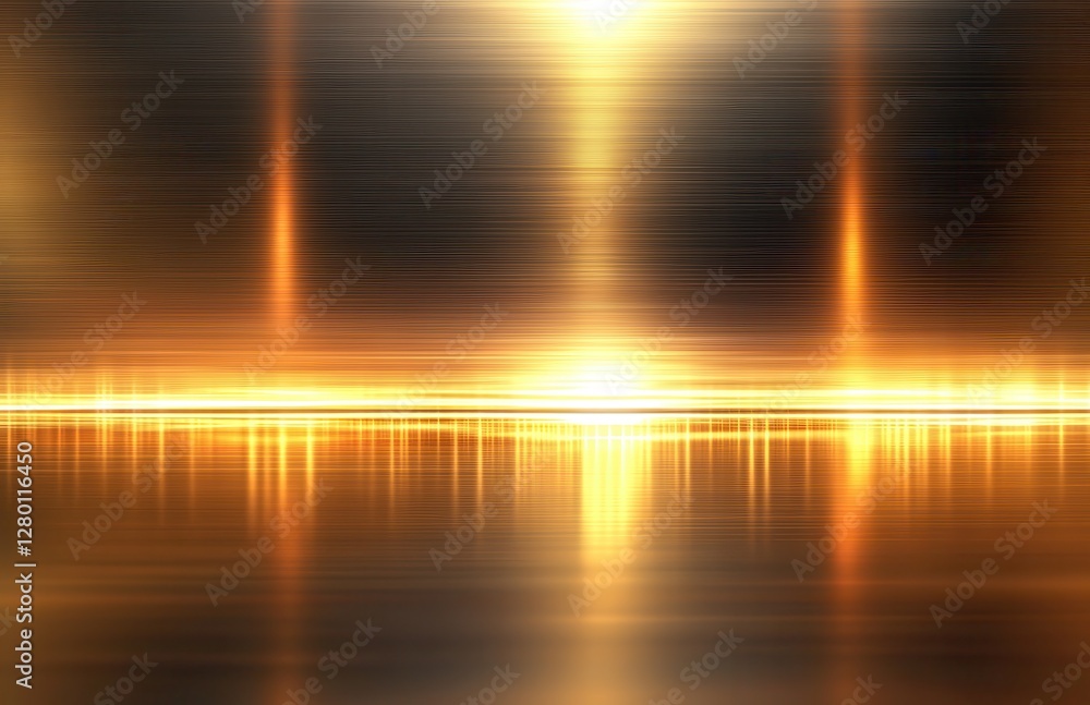Poster abstract golden texture with bright glowing lines and reflections creating a modern and elegant back