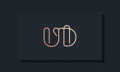 Minimal clip initial letter UD logo