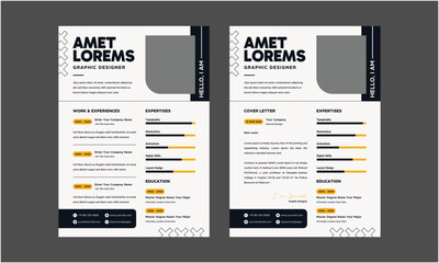 Resume CV. Professional modern and minimal resume CV, Clean and modern resume portfolio CV template