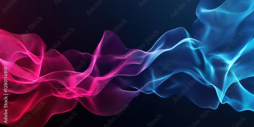 Poster a vibrant blend of pink and blue waves creates a dynamic visual that evokes energy and fluidity agai