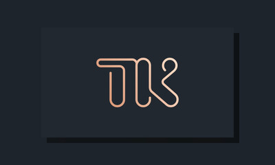 Minimal clip initial letter TK logo