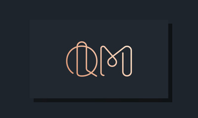 Minimal clip initial letter QM logo