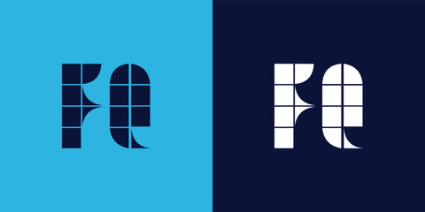 FQ logo design with tile shape. Minimalist and modern vector illustration design suitable for business or brand