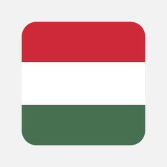 Flag of Hungary. Hungary rounded square flag icon digital vector illustration