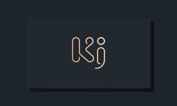 Minimal clip initial letter KJ logo