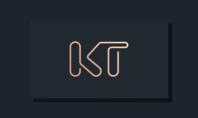 Minimal clip initial letter KT logo