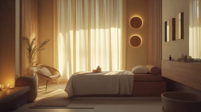 Nerve therapy session in a relaxing wellness room with a skilled therapist. Featuring healing and relaxation