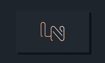 Minimal clip initial letter LN logo
