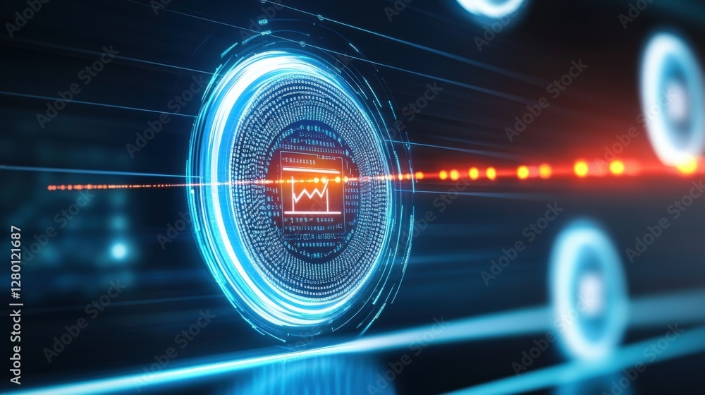 Poster data visualization trends digital space graphic design futuristic environment close-up view technolo