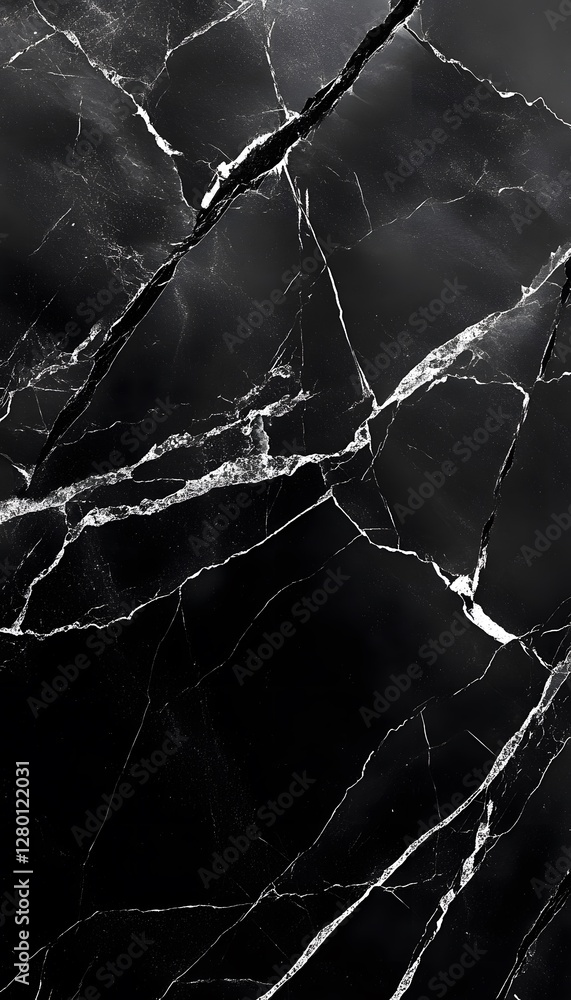 Poster black marble displaying intricate veins and fine patterns in detail