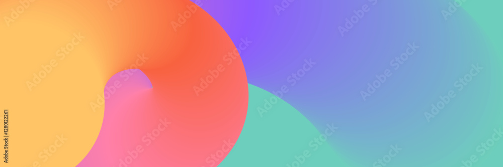 Aufkleber trendy summer bright background template with dynamic curve fluid line. beautiful rainbow gradient