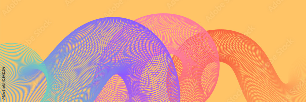 Poster colorful gradient backdrop with wavy dynamic line. rainbow liquid color background template