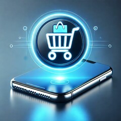 shopping cart icon on internet button