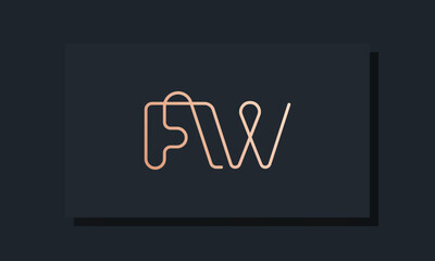 Minimal clip initial letter FW logo