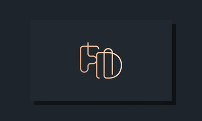 Minimal clip initial letter FD logo