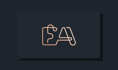 Minimal clip initial letter EA logo