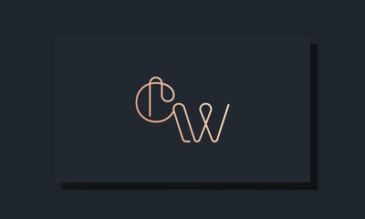 Minimal clip initial letter CW logo