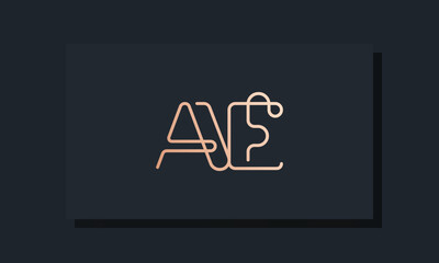 Minimal clip initial letter AE logo