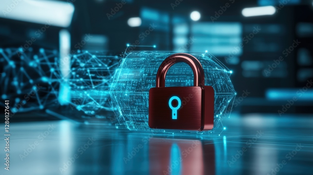 Aufkleber cybersecurity measures protecting digital data virtual environment infographic high-tech setting fut