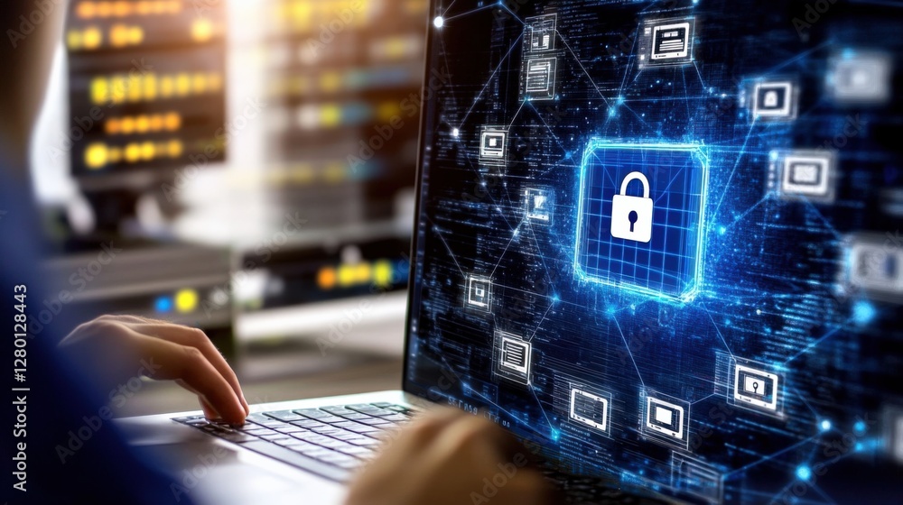 Poster cybersecurity measures for businesses in a digital environment detailed insights on data protection 