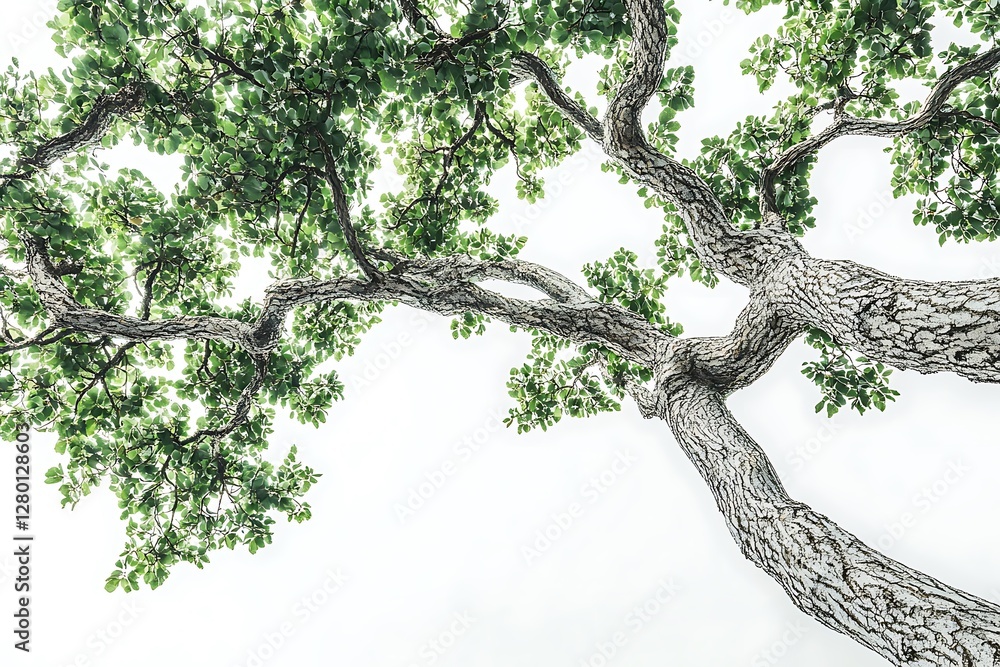 Poster old dead tree isolated on white background, clipping path included.