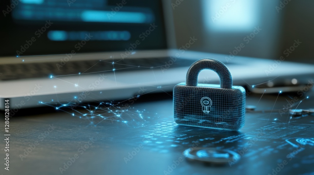 Aufkleber digital security measures cyber landscape visual representation online environment close-up view dat