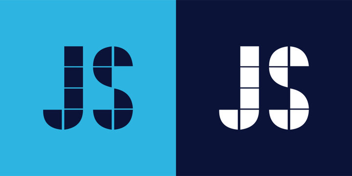 JS logo design with tile shape. Minimalist and modern vector illustration design suitable for business or brand