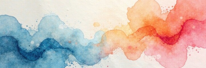 Fototapeta premium Soft, diffused watercolor washes, textured paper grain , marbling, color