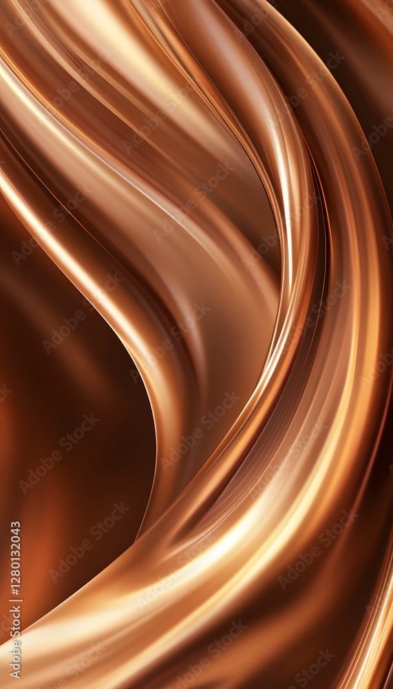 Poster smooth flowing metallic bronze colored abstract background image