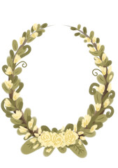 Cute golden laurel wreath illustration