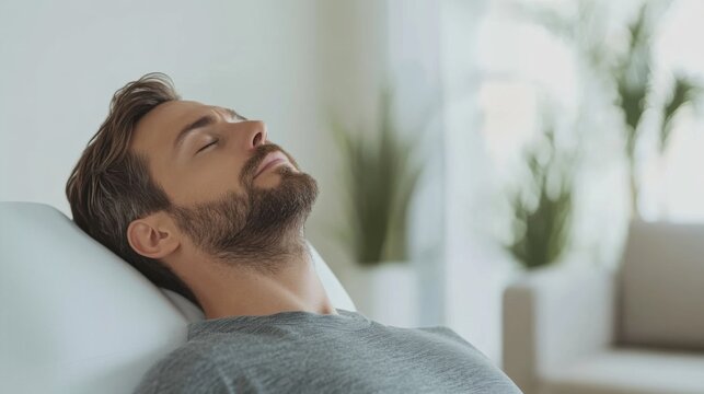 Nerve therapy session in a tranquil therapy center with a professional therapist. Featuring healing and relaxation