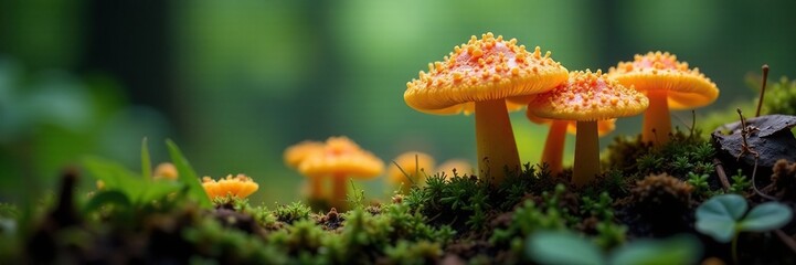 Spores of psilocybe cubensis in a humid environment, ecosystem, biology