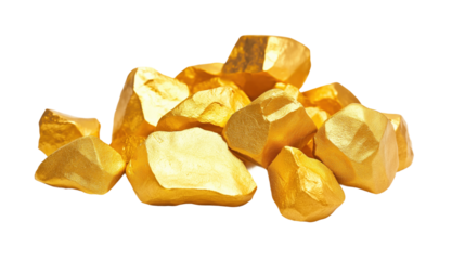 Shiny Gold Nugget Collection on Display