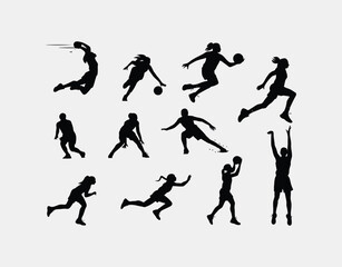 Obraz premium Female Athlete Basketball Silhouette Concepts