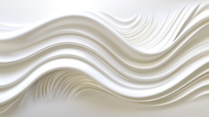 A white undulating waveform design with a textured surface
