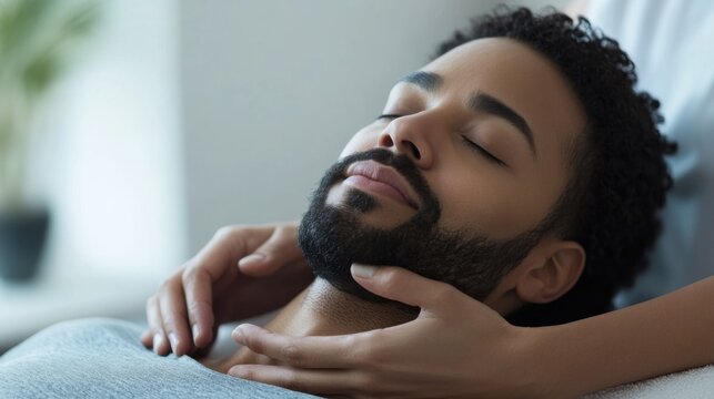 Nerve therapy session in a tranquil wellness room with a therapist. Featuring comfort and relaxation