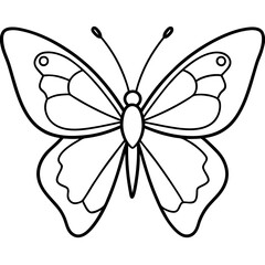 Floral Wing Line Art